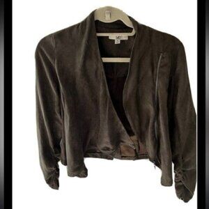 Dark brown faux suede jacket - womens jacket - Brown Suede Jacket